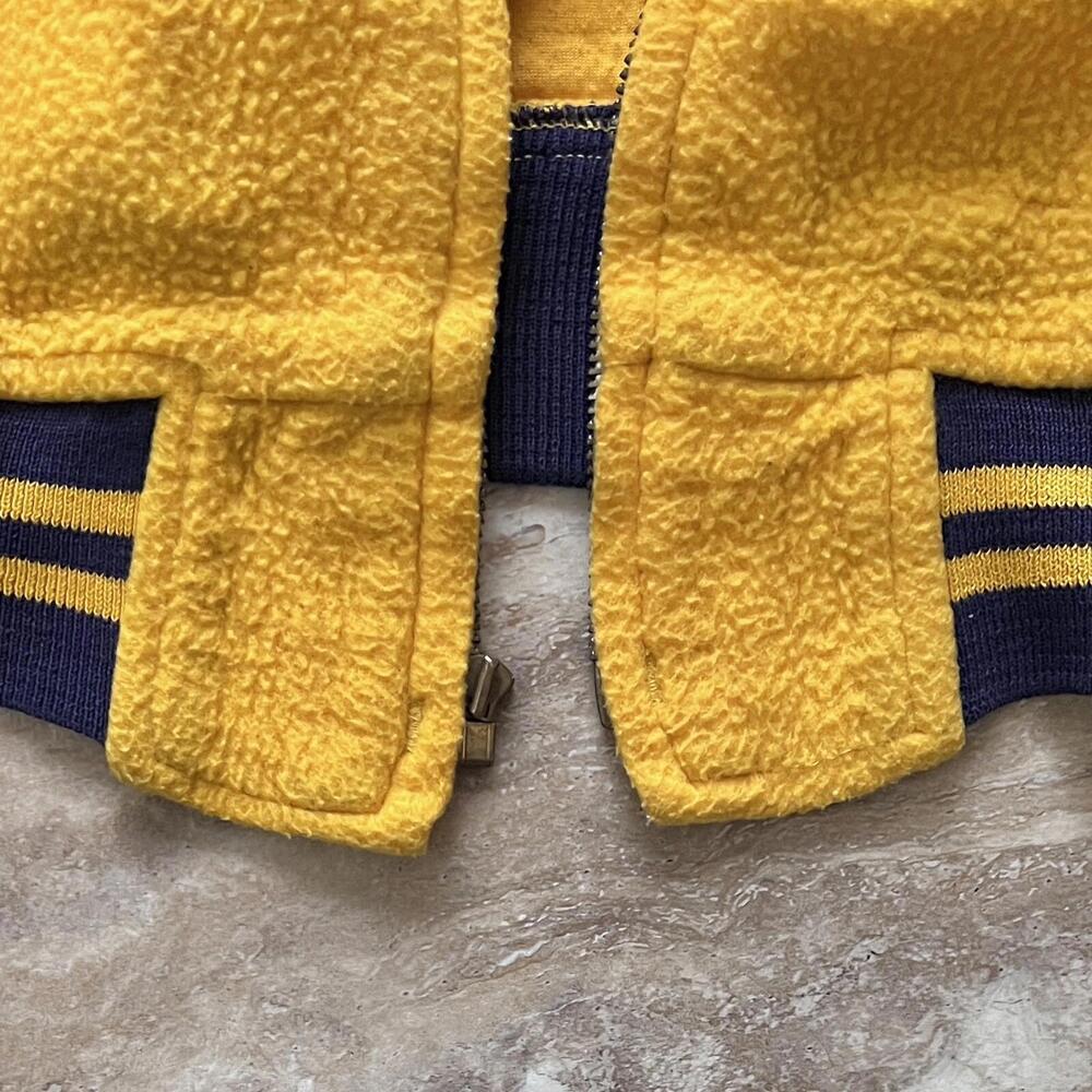 Vintage Wilson Fleece Full Zip Jacket Sz 42 Circa 60s-80s OWOSSO Swim - ZIP FLAW - Picture 7 of 15
